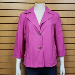 Rafaella Studio Pink Blazer Jacket Size Small New 2 Button Closure Pockets